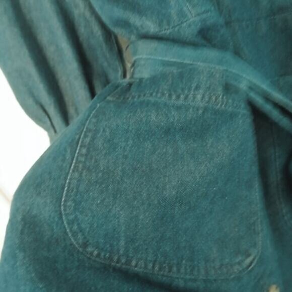 New Who What Wear Dress Small Blue Denim Mini Button Up Tie 3/4 Length Sleeve - Picture 2 of 6